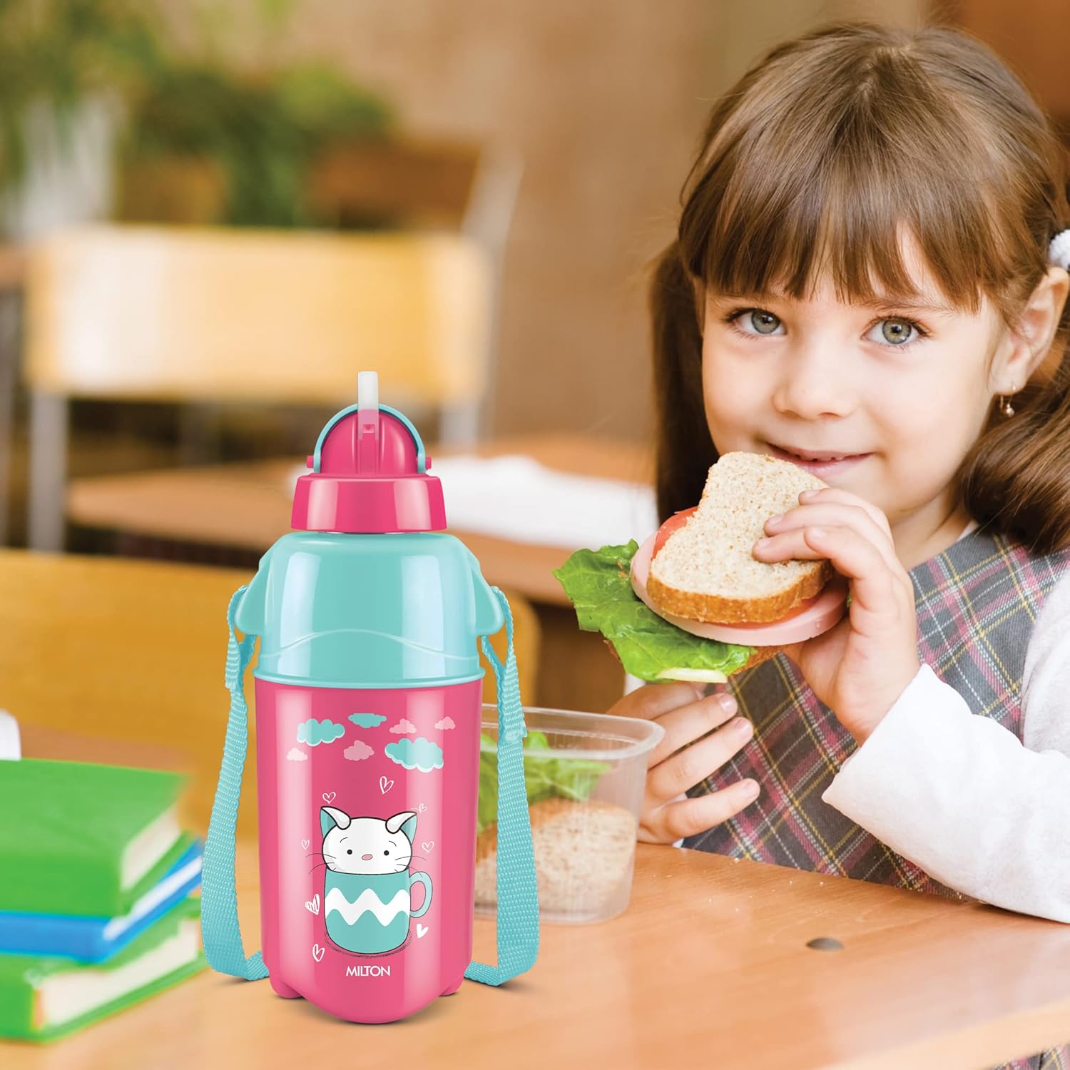 Water Bottle with Straw - Image 2