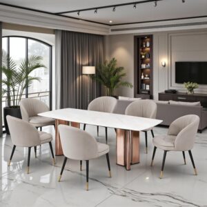 The Attic Modern Crest 6 Seater Dining Set