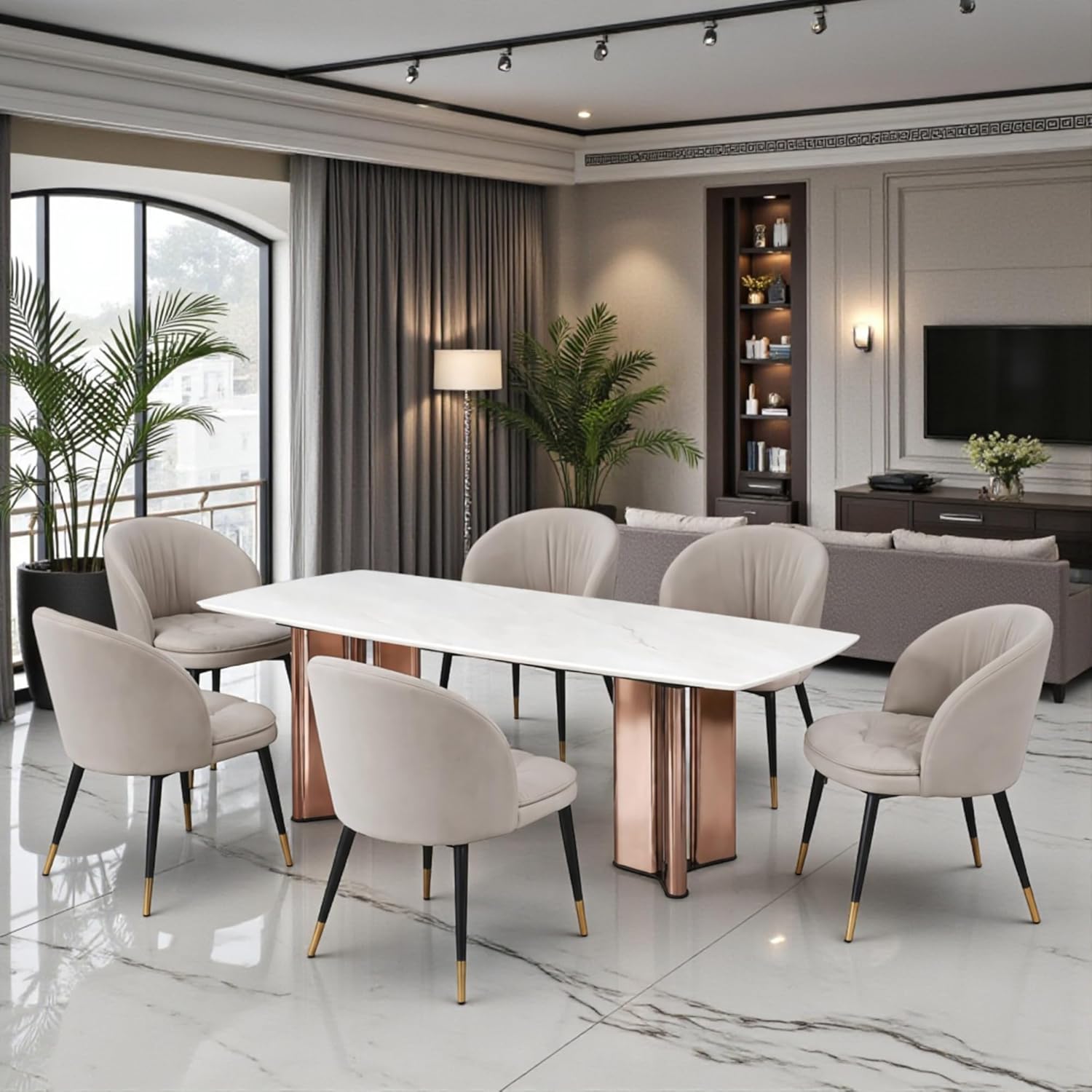 The Attic Modern Crest 6 Seater Dining Set