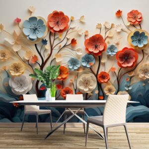 Livin’luxe 3D Floral Wall Mural Wallpaper