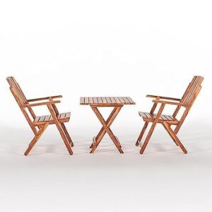 Sheesham Wood Foldable 2 Seater Table & Chair Set