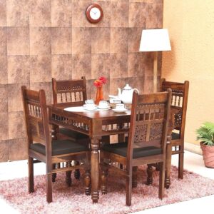 Jangid Handicraft Premium Solid Sheesham Wood Traditional Dining Table